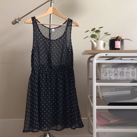 Sheer polka dot chiffon dress - Picture 1 of 1